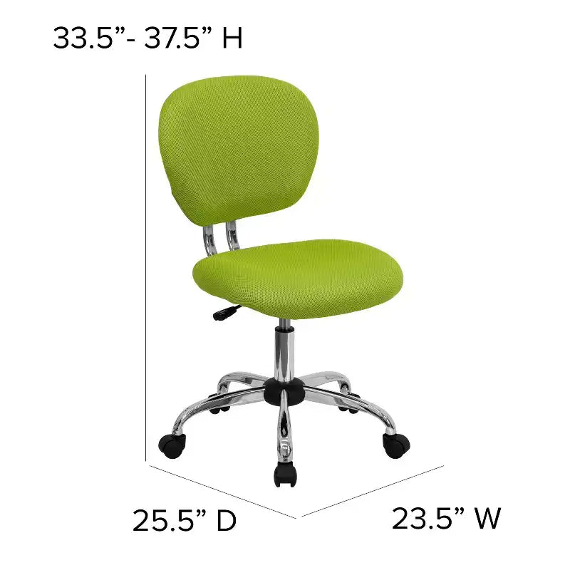 Chaise de bureau pivotante Emma et Oliver avec dossier mi-hauteur en maille et rembourrage, et base chromée