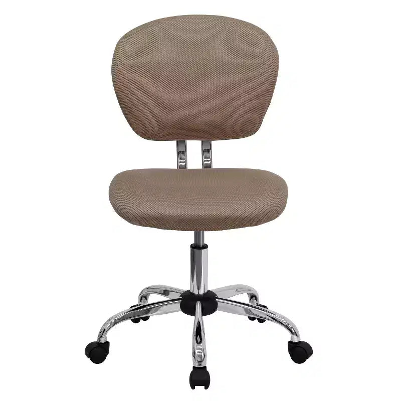 Chaise de bureau pivotante Emma et Oliver avec dossier mi-hauteur en maille et rembourrage, et base chromée