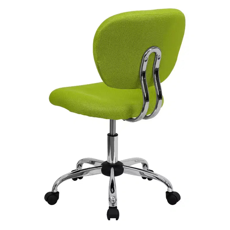 Chaise de bureau pivotante Emma et Oliver avec dossier mi-hauteur en maille et rembourrage, et base chromée