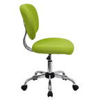 Chaise de bureau pivotante Emma et Oliver avec dossier mi-hauteur en maille et rembourrage, et base chromée