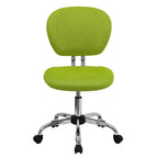 Chaise de bureau pivotante Emma et Oliver avec dossier mi-hauteur en maille et rembourrage, et base chromée