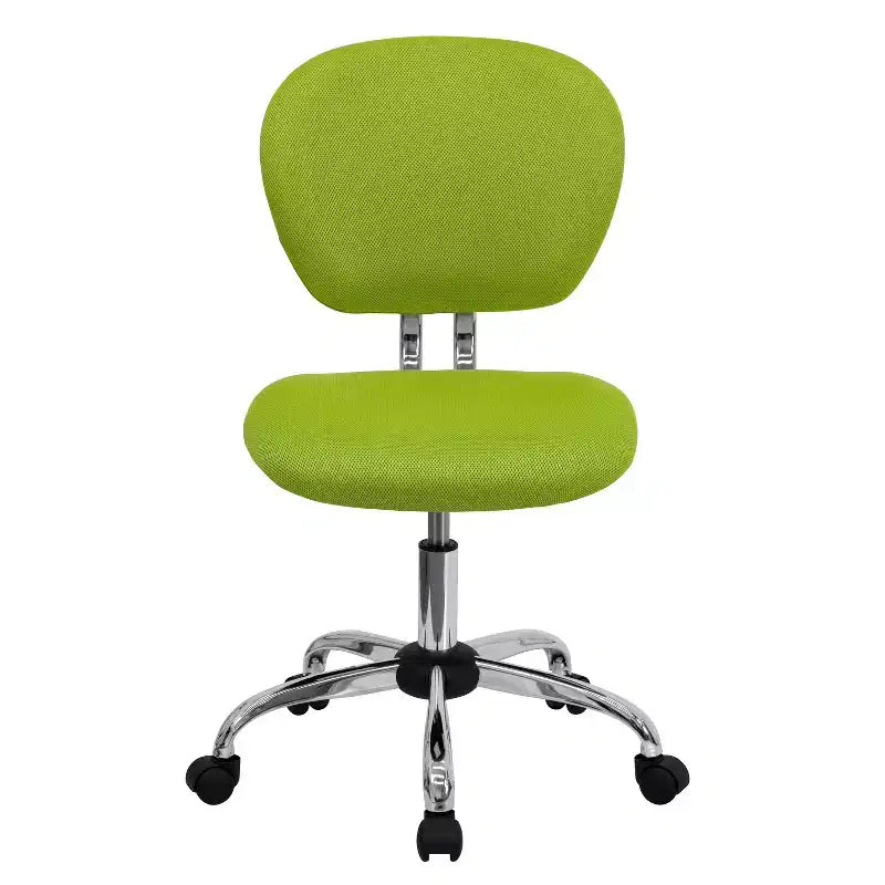Chaise de bureau pivotante Emma et Oliver avec dossier mi-hauteur en maille et rembourrage, et base chromée