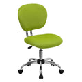 Chaise de bureau pivotante Emma et Oliver avec dossier mi-hauteur en maille et rembourrage, et base chromée