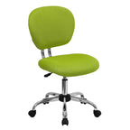Chaise de bureau pivotante Emma et Oliver avec dossier mi-hauteur en maille et rembourrage, et base chromée