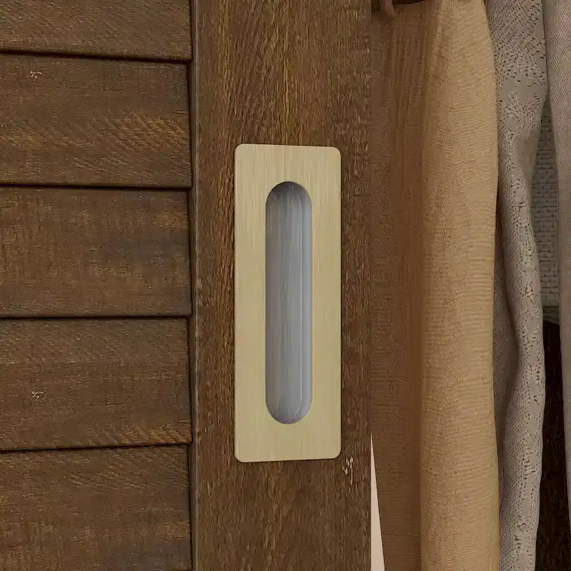 Garde-robe marron avec tiroirs, tringle à vêtements 4 portes coulissantes