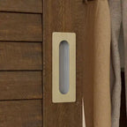 Garde-robe marron avec tiroirs, tringle à vêtements 4 portes coulissantes