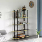 Bibliothèque ouverte à 5 niveaux Fabulaxe, Étagère de présentation autoportante de style moderne classique contemporain pour collections, Bibliothèque Étagère de 150 cm de hauteur
