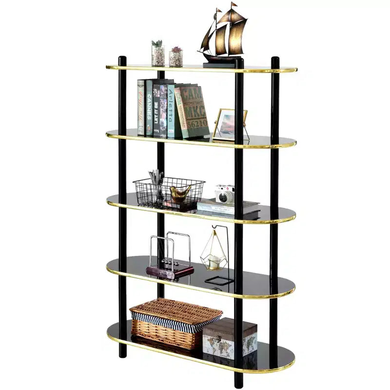 Fabulaxe 5 Tier Open Bookshelf, Contemporary Classic Modern Style Free Standing Display Rack Unit for Collections,59 Height Etagere Bookcase