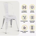 Yaheetech Lot de 4 Chaises de Salle à Manger Classiques en Métal Empilables pour Intérieur Extérieur