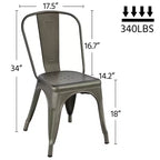 Yaheetech Lot de 4 Chaises de Salle à Manger Classiques en Métal Empilables pour Intérieur Extérieur