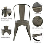 Yaheetech Lot de 4 Chaises de Salle à Manger Classiques en Métal Empilables pour Intérieur Extérieur