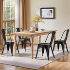 Yaheetech Lot de 4 Chaises de Salle à Manger Classiques en Métal Empilables pour Intérieur Extérieur