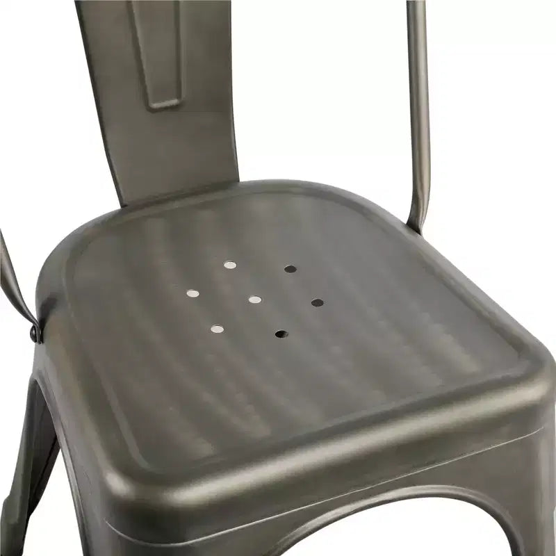Yaheetech Lot de 4 Chaises de Salle à Manger Classiques en Métal Empilables pour Intérieur Extérieur
