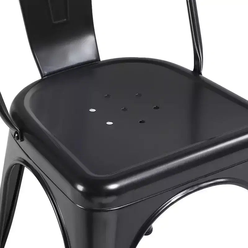 Yaheetech Lot de 4 Chaises de Salle à Manger Classiques en Métal Empilables pour Intérieur Extérieur