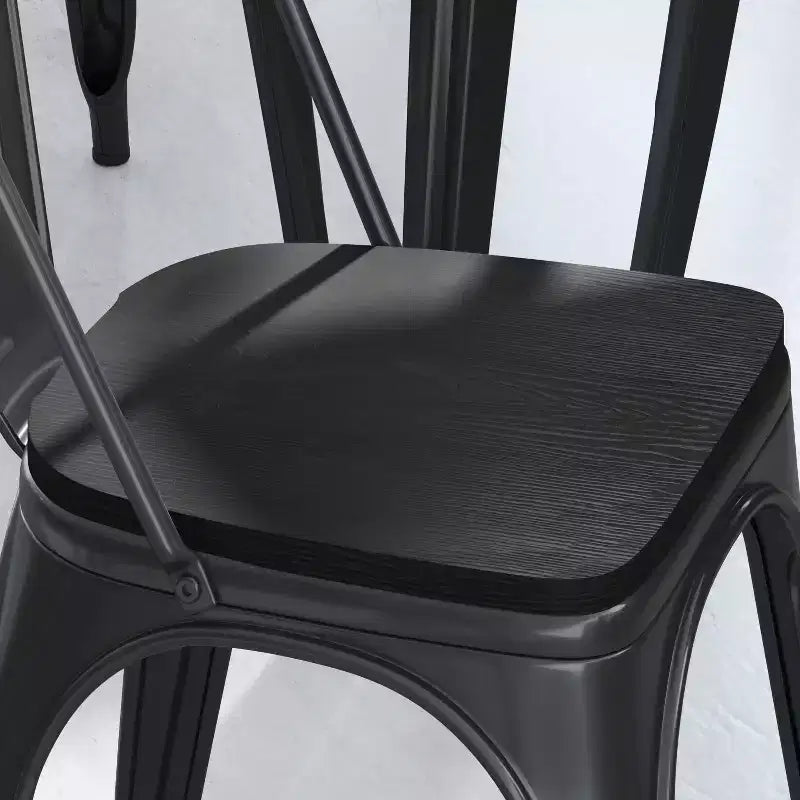 Flash Furniture Perry Lot de 4 sièges en bois de polyrésine avec bords arrondis pour chaises et tabourets en métal colorés