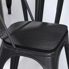 Flash Furniture Perry Lot de 4 sièges en bois de polyrésine avec bords arrondis pour chaises et tabourets en métal colorés
