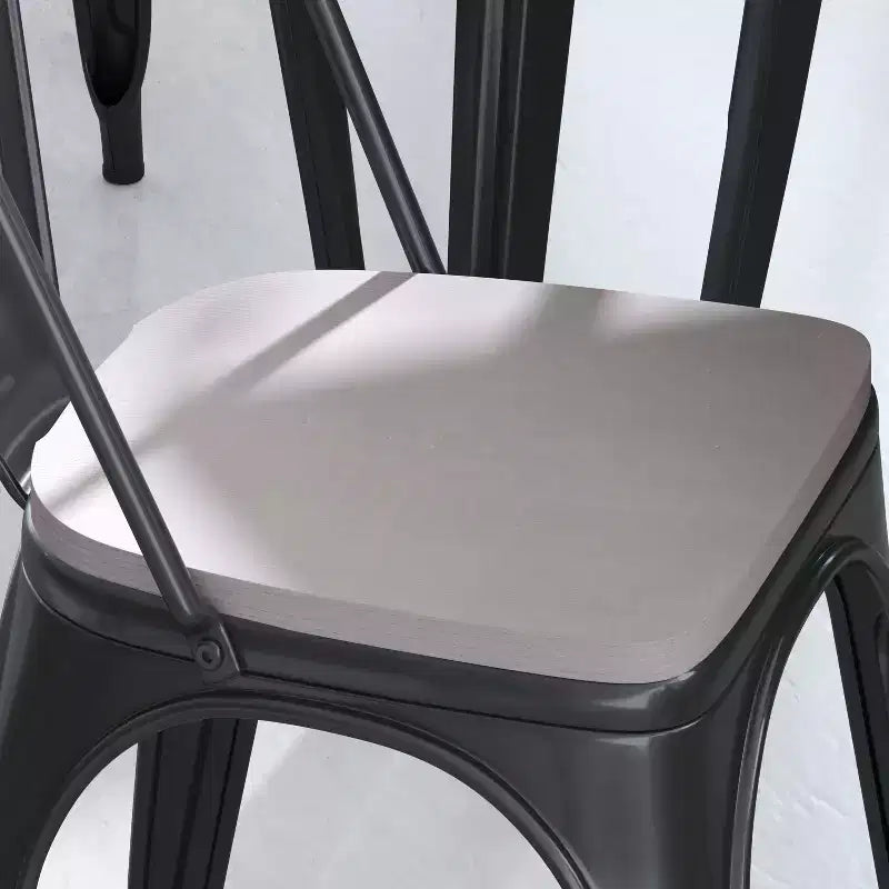 Flash Furniture Perry Lot de 4 sièges en bois de polyrésine avec bords arrondis pour chaises et tabourets en métal colorés