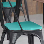 Flash Furniture Perry Lot de 4 sièges en bois de polyrésine avec bords arrondis pour chaises et tabourets en métal colorés
