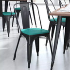Flash Furniture Perry Lot de 4 sièges en bois de polyrésine avec bords arrondis pour chaises et tabourets en métal colorés