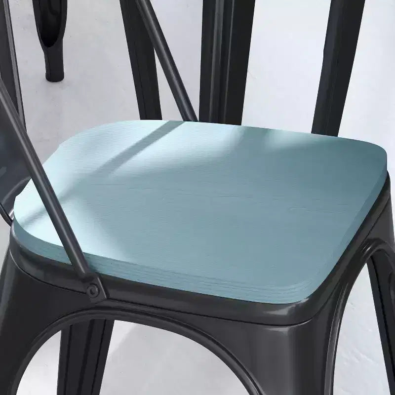 Flash Furniture Perry Lot de 4 sièges en bois de polyrésine avec bords arrondis pour chaises et tabourets en métal colorés