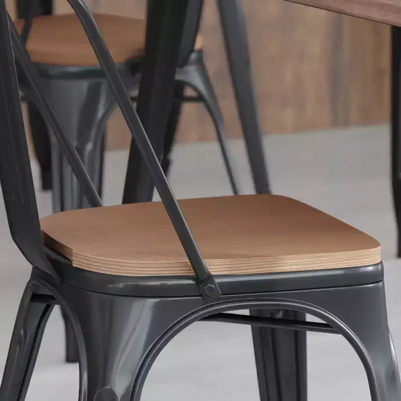 Flash Furniture Perry Lot de 4 sièges en bois de polyrésine avec bords arrondis pour chaises et tabourets en métal colorés