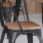 Flash Furniture Perry Lot de 4 sièges en bois de polyrésine avec bords arrondis pour chaises et tabourets en métal colorés