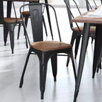 Flash Furniture Perry Lot de 4 sièges en bois de polyrésine avec bords arrondis pour chaises et tabourets en métal colorés