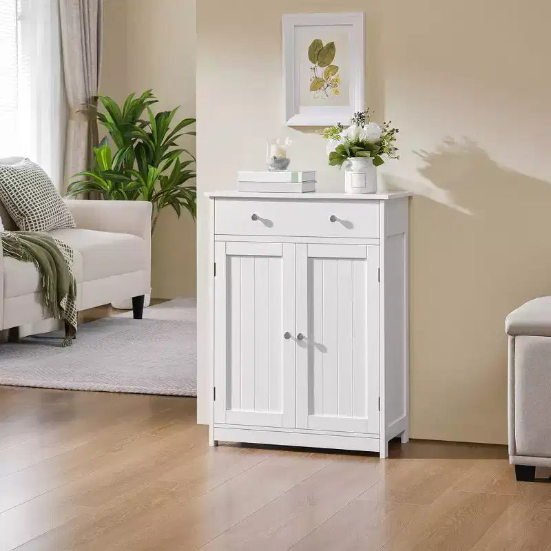 Meuble de salle de bain en bois Yaheetech avec étagère réglable