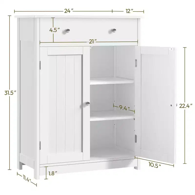 Meuble de salle de bain en bois Yaheetech avec étagère réglable