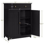 Meuble de salle de bain en bois Yaheetech avec étagère réglable
