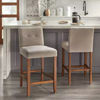 Buylateral Lot de 2 tabourets de bar rembourrés en bois massif Crawford à hauteur de comptoir