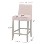 Buylateral Lot de 2 tabourets de bar rembourrés en bois massif Crawford à hauteur de comptoir