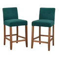 Buylateral Set of 2 Crawford Counter Height Upholstered Solid Wood Counter Height Barstools