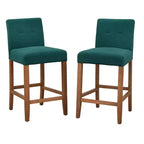 Buylateral Set of 2 Crawford Counter Height Upholstered Solid Wood Counter Height Barstools