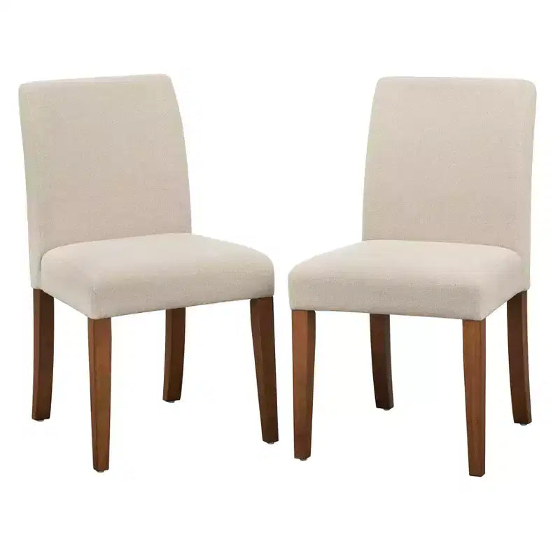 Buylateral Lot de 2 chaises de salle à manger sans accoudoirs Estelle en tissu d'ameublement