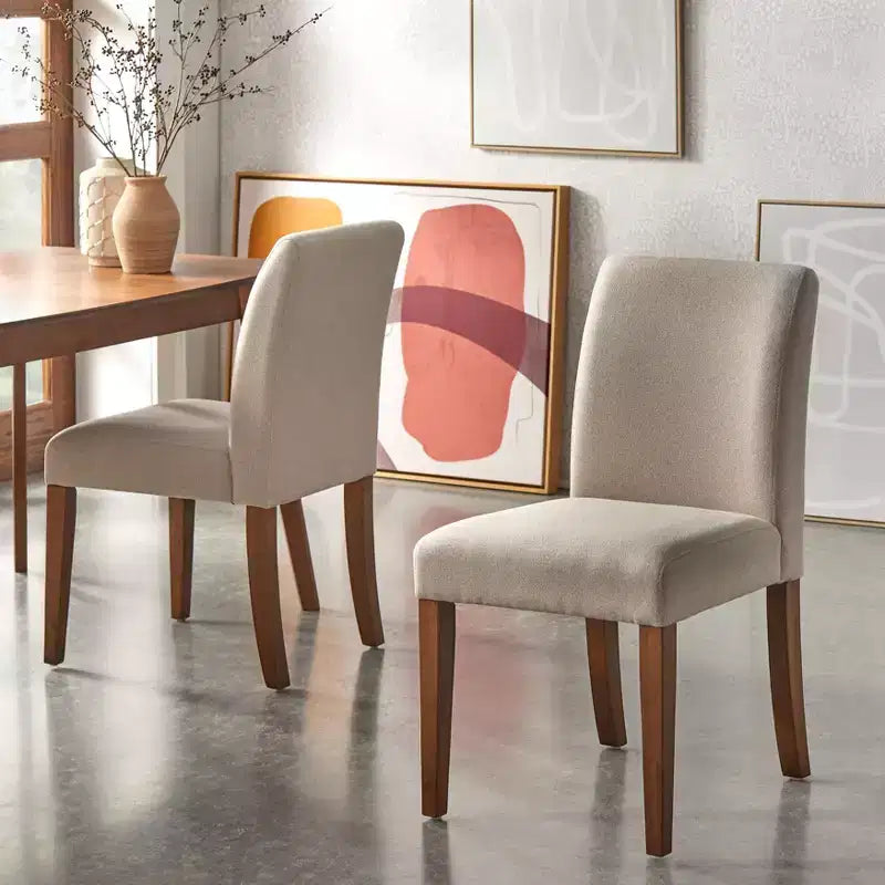 Buylateral Lot de 2 chaises de salle à manger sans accoudoirs Estelle en tissu d'ameublement