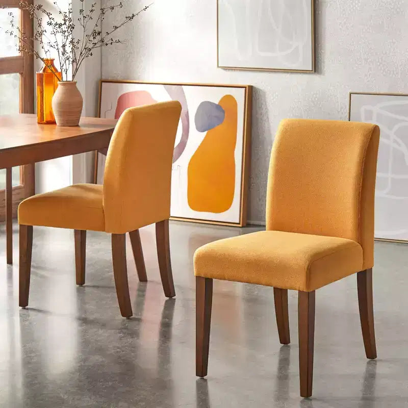 Buylateral Lot de 2 chaises de salle à manger sans accoudoirs Estelle en tissu d'ameublement