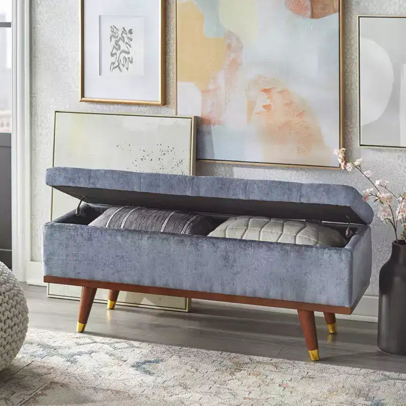Banc/Ottoman de rangement Tate Chenille - angelo:HOME