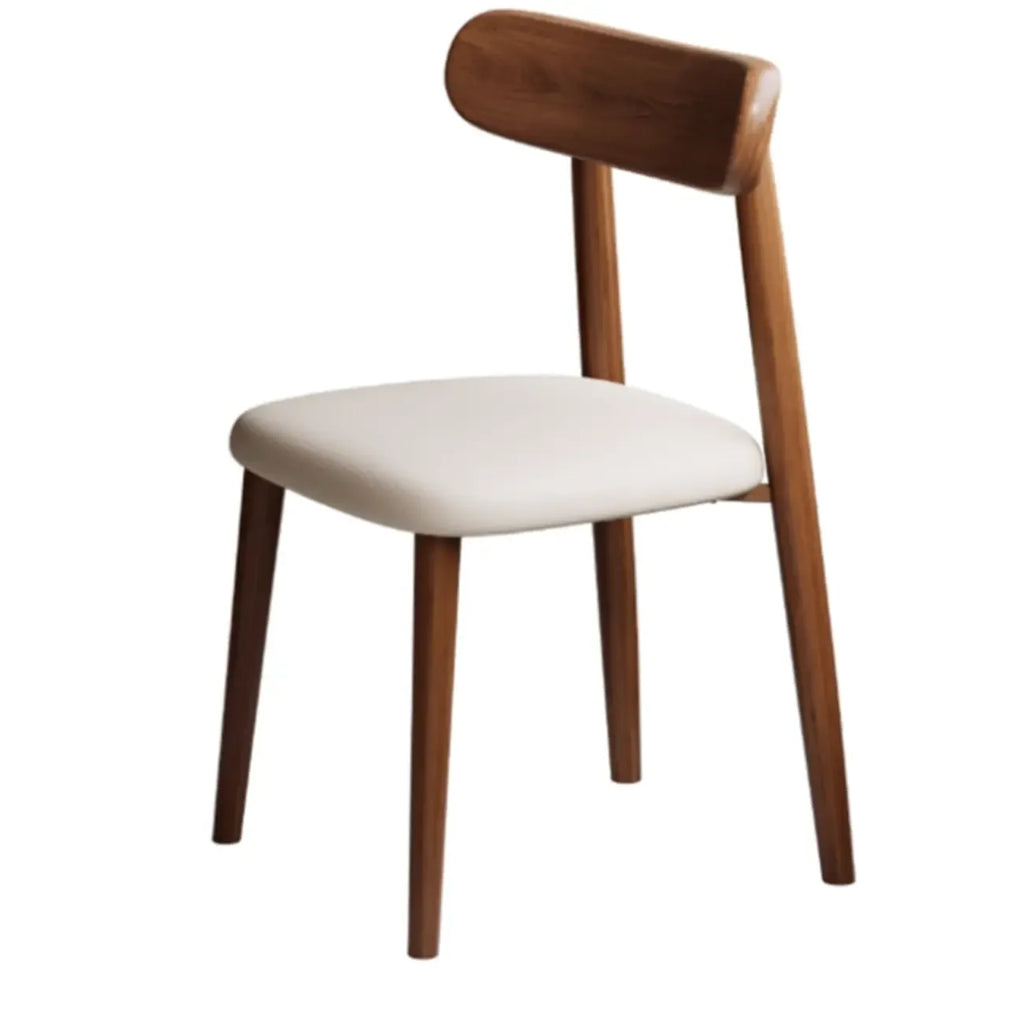 Chaise de salle à manger moderne en cuir sans accoudoirs avec dossier bas