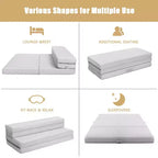 Costway Matelas pliant en mousse 4'' taille Queen, canapé-lit, invités, tapis de sol, poignées de transport