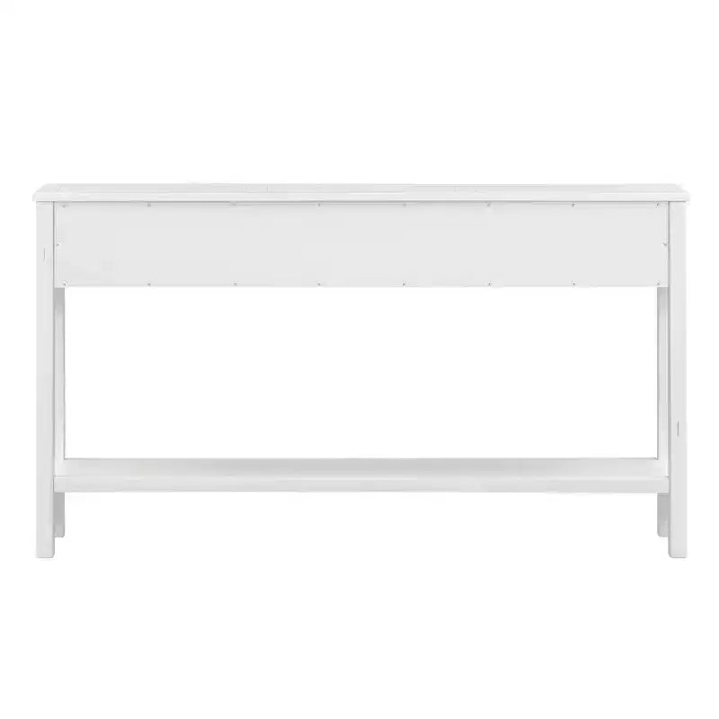 Console rustique de 60 L avec deux tiroirs de tailles différentes et étagère inférieure - ModernLuxe