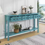 Console rustique de 60 L avec deux tiroirs de tailles différentes et étagère inférieure - ModernLuxe
