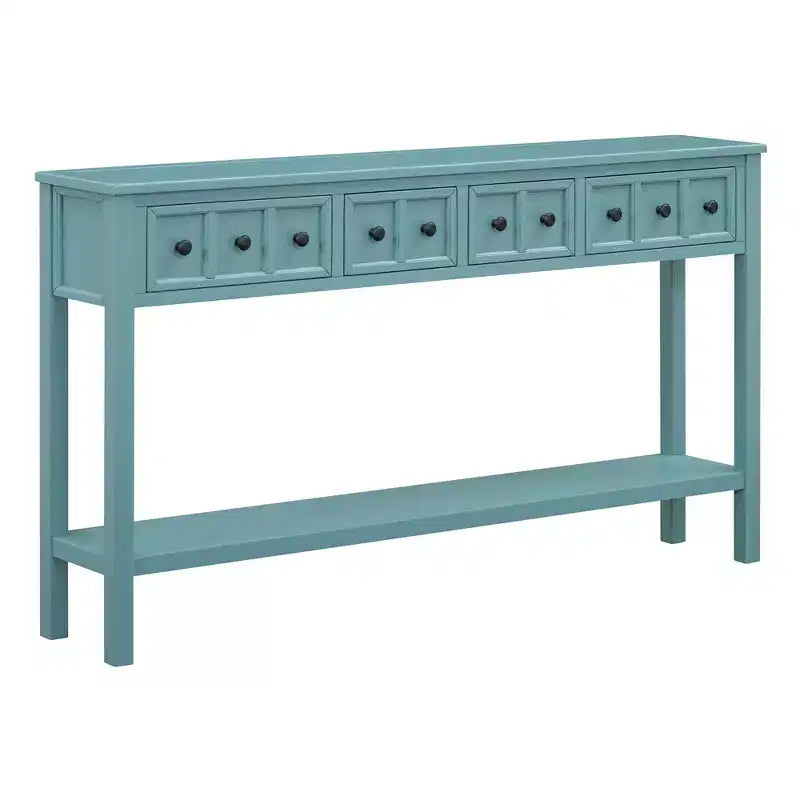 Console rustique de 60 L avec deux tiroirs de tailles différentes et étagère inférieure - ModernLuxe