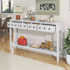 Console rustique de 60 L avec deux tiroirs de tailles différentes et étagère inférieure - ModernLuxe