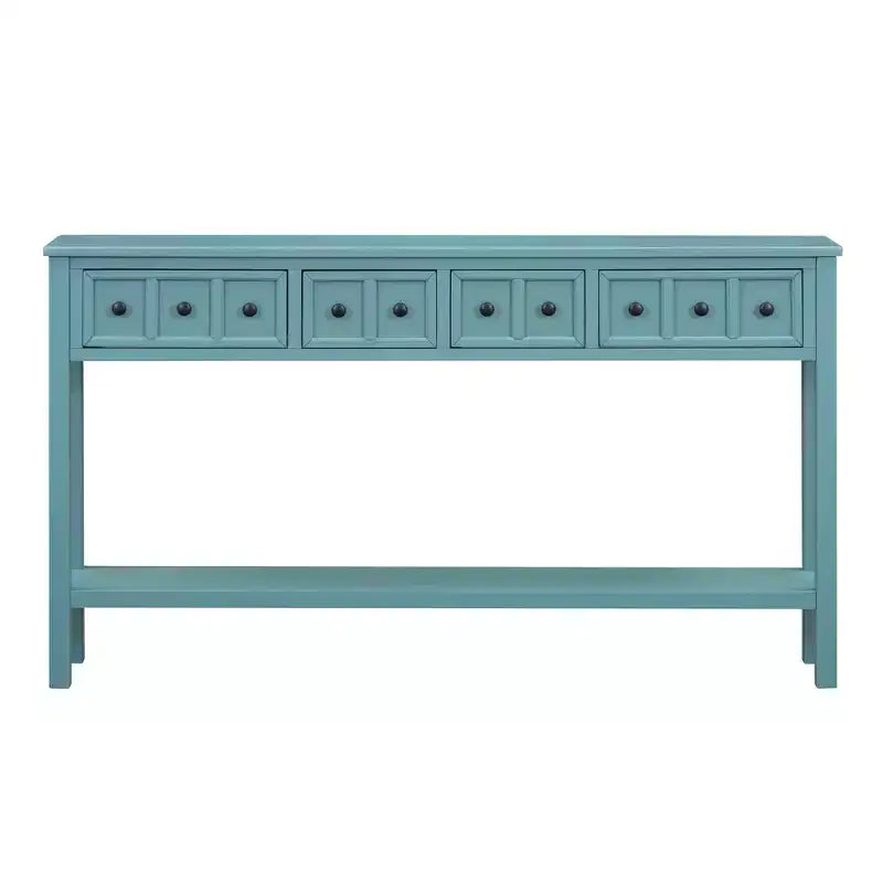 Console rustique de 60 L avec deux tiroirs de tailles différentes et étagère inférieure - ModernLuxe