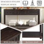 Console rustique de 60 L avec deux tiroirs de tailles différentes et étagère inférieure - ModernLuxe