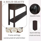 Console rustique de 60 L avec deux tiroirs de tailles différentes et étagère inférieure - ModernLuxe