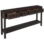 Console rustique de 60 L avec deux tiroirs de tailles différentes et étagère inférieure - ModernLuxe