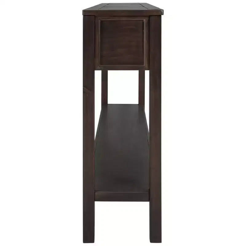 Console rustique de 60 L avec deux tiroirs de tailles différentes et étagère inférieure - ModernLuxe