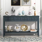 Console rustique de 60 L avec deux tiroirs de tailles différentes et étagère inférieure - ModernLuxe